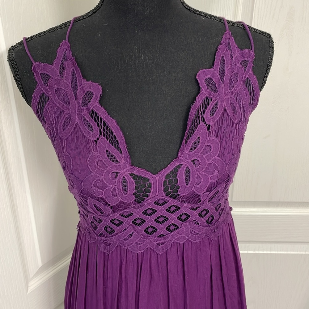 FP One Free People maxi dress plum size M purple burgundy - Picture 2 of 11